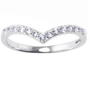 Sparkle Allure Silver Plated Cubic Zirconia Stacking Ring 7 8 NWT